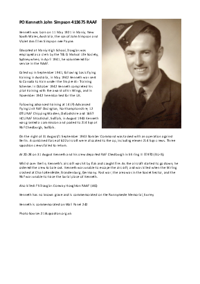 A preview of a PDF biography for Simpson, Kenneth John